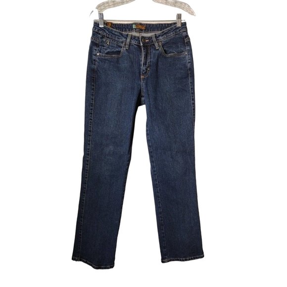 Aura Jeans Womens 8 Petite Short Rise Embroidered Straight - Picture 1 of 16